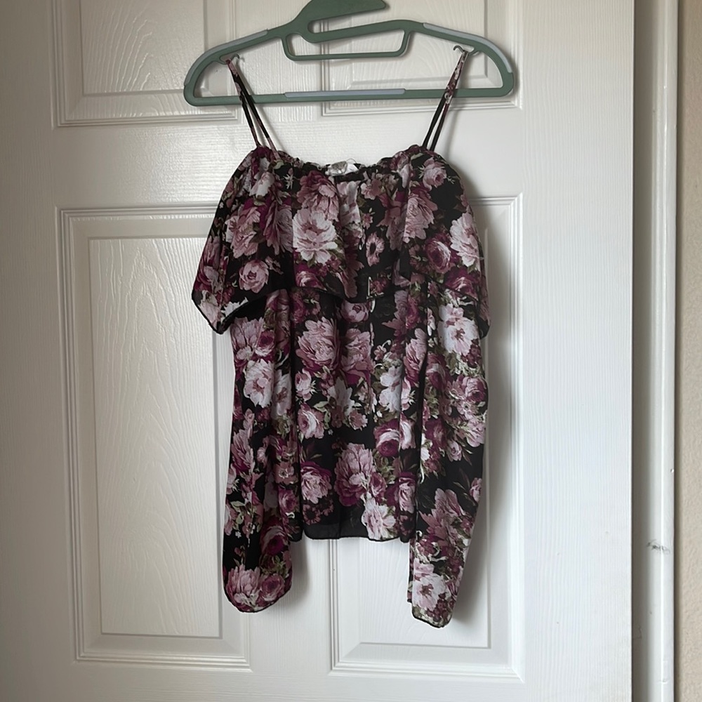 Large Off Shoulder Floral Blouse
